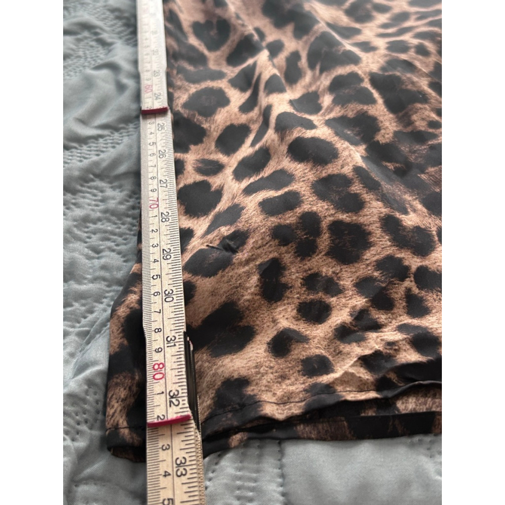 Michael Kors Leopard Print Wide Leg Jumpsuit XS Collared Button Front - Picture 13 of 13